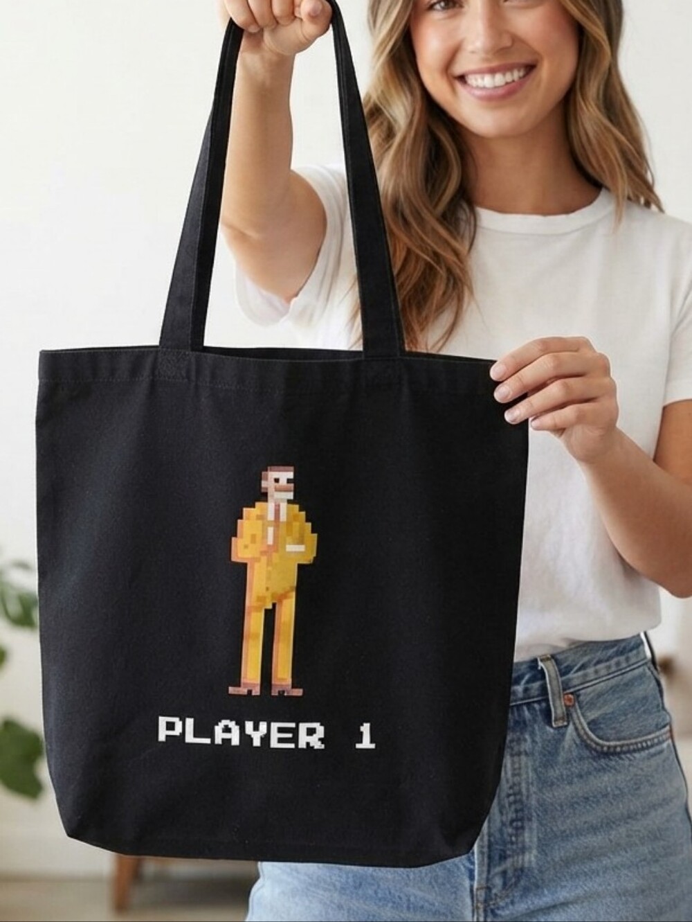Tetris Movie Promo Tote Bag | Apple TV+ Pixel Art Player 1 Gamer Bag